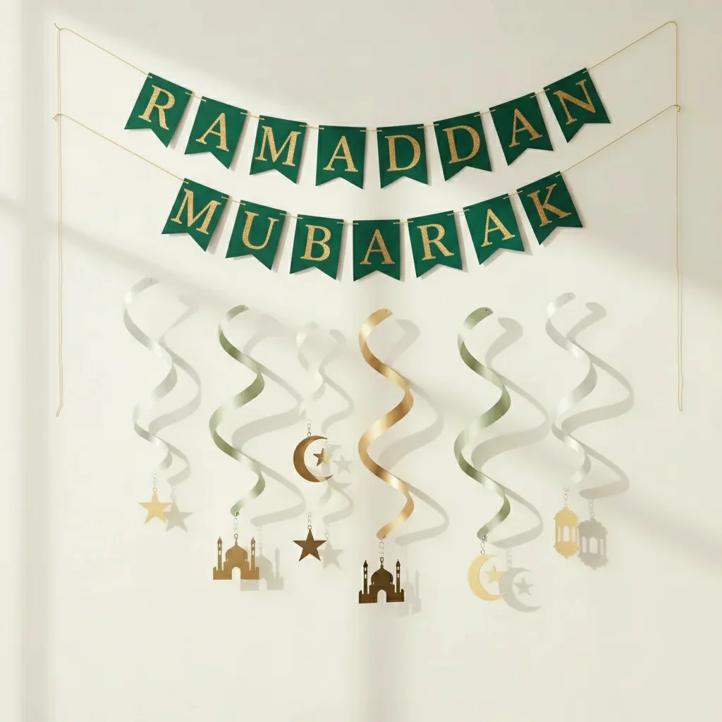 Ramadan banner and swirl decoration (613291)